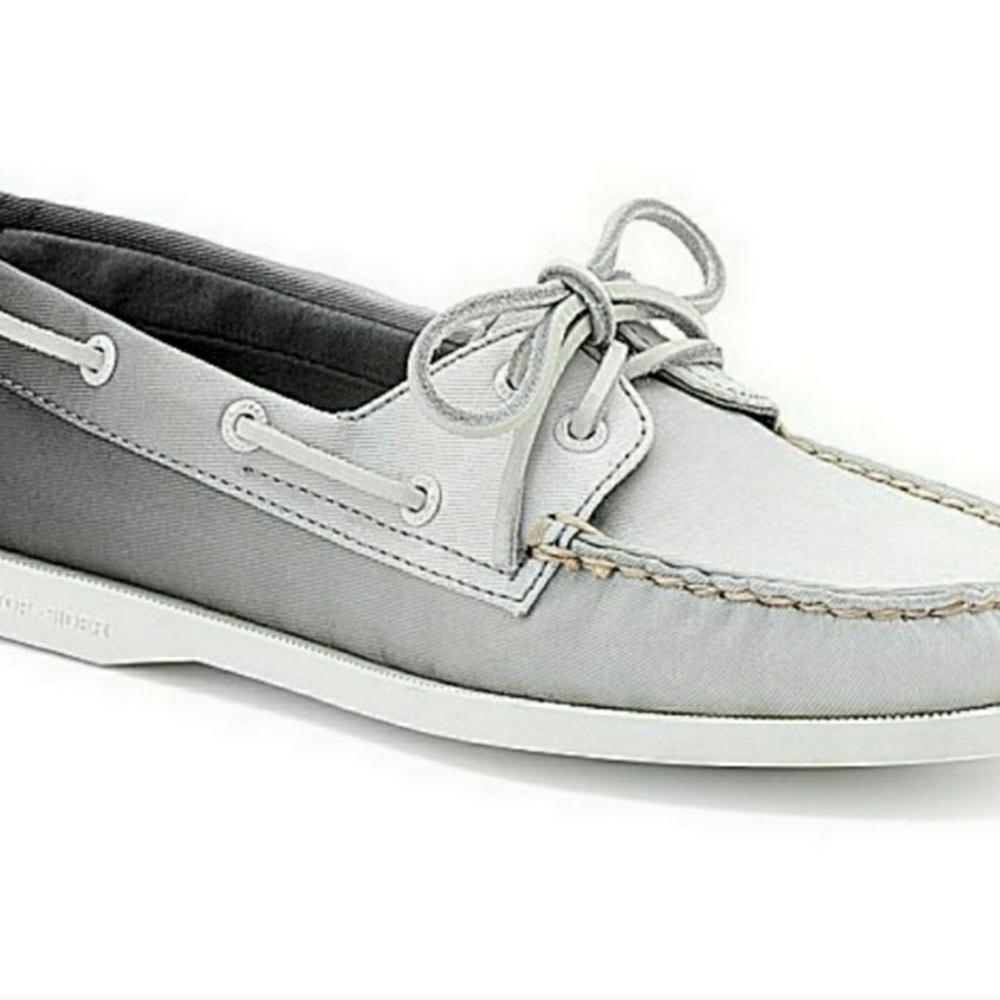 Sperry Cloud Logo Topsiders Gray Ombre Boat Shoes Fla… Gem